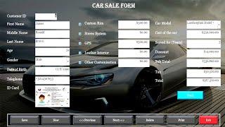 Car Sale Data Entry Form Using MS ACCESS