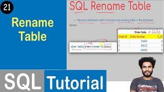 #21 Rename Table Statement in SQL | SQL Tutorial