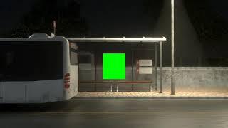 Green screen effect billboard at the bus stop part 2