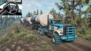 SnowRunner - Delvery Multiple Tanker Challange With Peterman 389 | Logitech G29 | #633