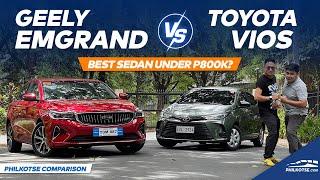 Better Sedan UNDER P800K? TOYOTA VIOS vs GEELY EMGRAND | Philkotse Comparison Review