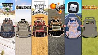 GTA 5 RAMP BUGGY VS TEARDOWN VS GTA SA VS BEAMNG VS ROBLOX VS BRICK RIGS - WHICH IS BEST?