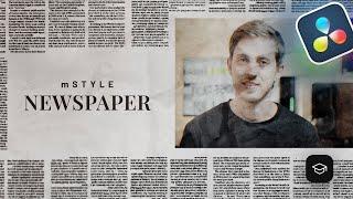 Creating newspaper effects in DaVinci Resolve — mStyle Newspaper DVR Tutorial — MotionVFX