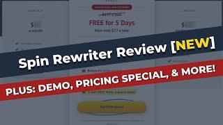 Spin Rewriter Review & Demo [New SR 10 Updates, Pricing &  Interface️]