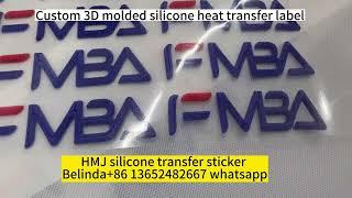 Custom 3D molded 2 colors silicone transfer label Customized high raised transfer labels for garment