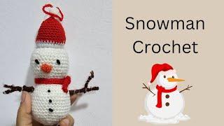 Crochet Christmas Ornaments|How to Crochet a Snowman|Crochet Snowman Tutorial ️