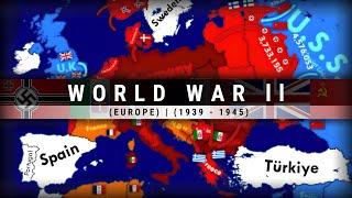 WW2 In Europe (Animated Map) - Eastern Front, Western Front, and Mediterranean Front