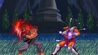 USF4 Evil Ryu Vs Final Bison SFA3 - Epic BOSS FIGHT [Street Fighter X Anime MUGEN][CVS3/PotS]