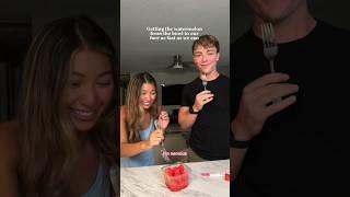 Trying the watermelon challenge