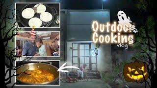 FIRST OUTDOOR cooking in NEW house/Bala Birthday video/Dhaba style egg gravy