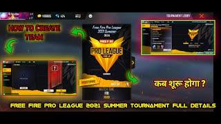 HOW TO REGISTER IN FREE FIRE PRO LEAGUE 2021 SUMMER || HOW TO CREATE A TEAM || FFC || FFPL EVENT EXP