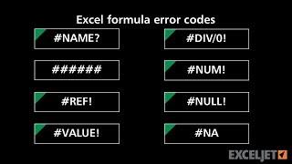 Excel formula error codes and fixes