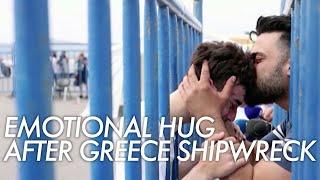 MOMENT: Survivor hugs brother for first time since Greece's deadliest migrant shipwreck