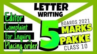 Class 10 - Letter Writing latest format | All types of letter english class 10