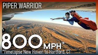 New Haven to Hartford, CT with ATC in Piper Warrior - Aerial Timelapse Traffic Avoidance