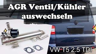 VW T5 2.5 TDI AGR Ventil/Kühler wechseln (VW T5 2.5 TDI EGR Valve / Radiator Change)