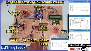 HEART RATE | ECG | HUMIDITY | Temperature Monitoring on ESP8266 IOT Using Arduino & ThingSpeak | SMS