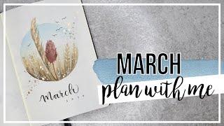 BULLET JOURNAL | Plan with me March dried flowers