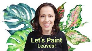 Watercolor Leaves  Tropical Greenery Tutorial