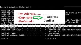 How to remove Duplicate IPv4 Address which causes IP Address conflict on Windows