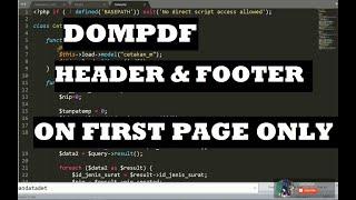 DOMPDF HEADER AND FOOTER ON FIRST PAGE ONLY