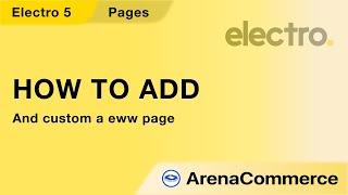 How to add and custom a new page - ArenaCommerce