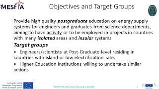 MESfIA International Conference: Project Presentation