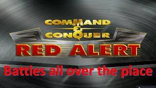 Command and Conquer Red Alert Remastered 4v4 (Battles all over the Place)