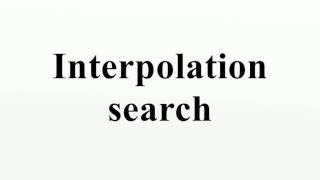 Interpolation search