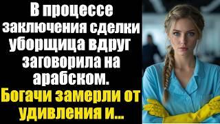 В процессе заключения сделки уборщица вдруг заговорила на арабском. Богачи замерли от удивления и...