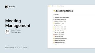 Notion at Work: Meeting Management