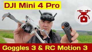 DJI Mini 4 PRO mit Goggles 3 & RC Motion 3 Controller verbinden FPV Drohne steuern & fliegen