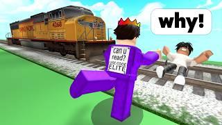 I RAGDOLL on TRAIN TRACKS In Roblox