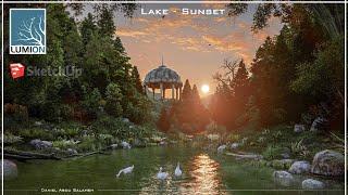 Lumion Lake Realistic render - Animation - Sunset