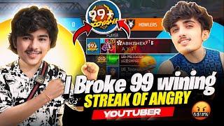 i Broke Abisek yt Winning Streak on Live He Become Very Angry Garena free fire