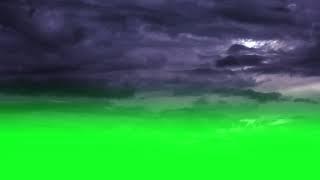 Rainy Black with Thunder Cloud Green Screen Video | Cloud Green Screen Animation