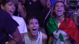 Italian fans reaction to last penalty against Spain in EURO 2020