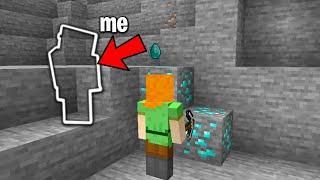 Invisibility trolling a minecraft noob on my server