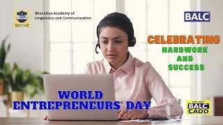 World entrepreneurs day - BALC CADD training centre ¦ Bengaluru Karnataka www.balc.in