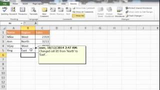 Use Track Changes Feature in Excel