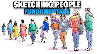 How To Draw PEOPLE For Beginners - Fundamentals Urban Sketching Guide