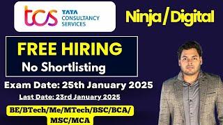 TCS Free Hiring | TCS Ninja, Digital Off Campus drive 2025 | tcs hackquest season 9