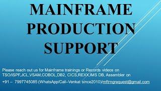 Mainframe Production Support Webinar 1