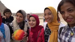 Conversation with adorable Egyptian school children at the Pyramids of Giza