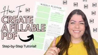 How To Create A Fillable PDF For For FREE! | How To Make Fillable Form Tutorial For Digital Products