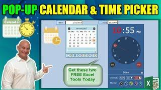 Free Excel Pop-Up Calendar and Time Picker