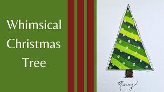 EASY Christmas Card | Whimsical Tree Watercolor Tutorial