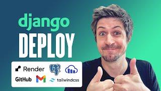 Django Deploy with Render, PostgreSQL, Cloudinary, Gmail, Github & Tailwind