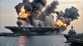 13 Minutes Ago! aircraft carrier carrying 900 tons of Russian war equipment, bombarded by Ukraine