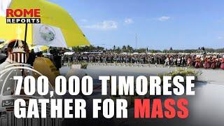 An estimated 700,000 Timorese gather for Mass with Pope Francis